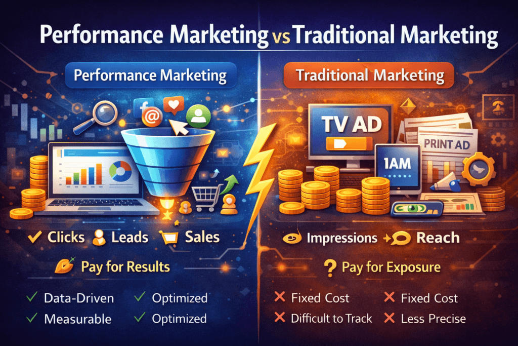 Performance marketing Vs Traditional Marketing